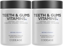 Codaj Dinti & Gume Vitamine + Probiotice orale Suplimentul pentru gura - Întreaga alimente Calciu, Colagen, Potasiu, Vitamina C, D3, K2, Pana Ingrijire orala si Suplimente Multivitamine dentare - 2 Pack