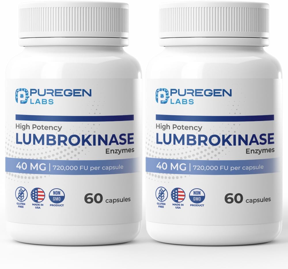 Puregen Labs Lumbrokinaza 40mg per capsulă Supliment de potenţă mare 