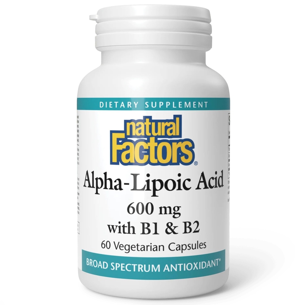Factori naturali Acid alfa-lipoic + B 600 mg, 60 capsule
