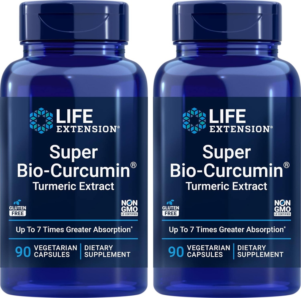 Life Extensie Super Bio-Curcumin Extract Turmeric 400mg, 90 Veg Caps (Pachet de 2) - Capsule vegetariene - non-GMO - extrem de absorbabil