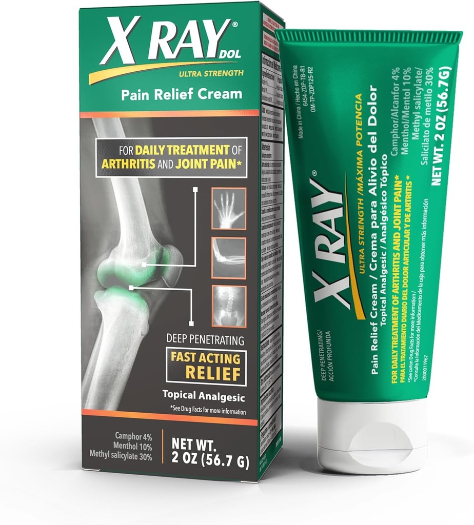 X Ray Dol Artrita Topical Durere Relieiver Cream, pentru zilnic dureri articulare și musculare, puterea de prescriere completă, ajutor rapid, 2 Onces