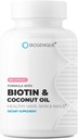 Supliment de mare potenta Biotina - Vegan Vitamina B7 Formula cu cretina si ulei de nuca de cocos - mai sanatoasa piele, unghii & par si suport keratina - non-GMO & Gluten gratuit - 2500 mcg
