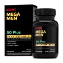 GNC Mega Men 50 Plus Multivitamine Caplete, dovedit clinic, Heart & Prostate Health, B Vitamine, Saw Palmetto, Memorie, Vitamina D-3, 60 Conte