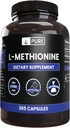 INGREDIENTE ORIGINALE PurE L-Metionină (365 capsule) Fără magneziu sau fillere de orez, întotdeauna pure, verificate de laborator