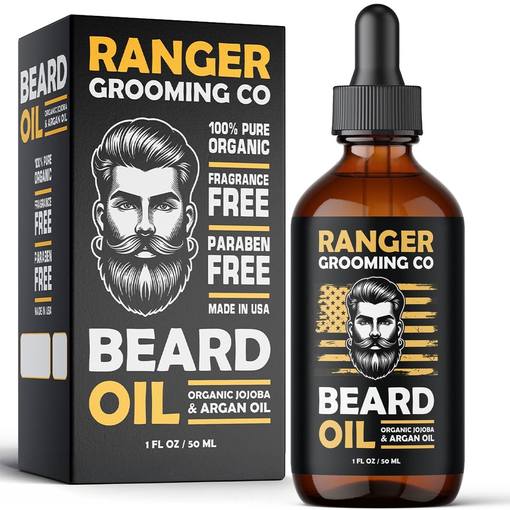Leven Rose Beard Oil for Men and Beard Softner 100% Pure Natural for Bearded Men, Mustaces, and Moisturized Skin 1 oz by Ranger Grooming Co