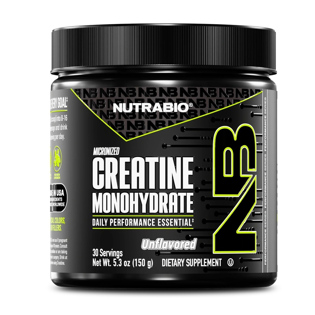 NutraBio Pure Micronized Creatina Monohidrat pulbere Supliment, nearomate, (150 g) - Suportă Bulk musculare energie, recuperare, și puterea - HPLC testat Creatin pulbere Supliment pentru bărbați și femei