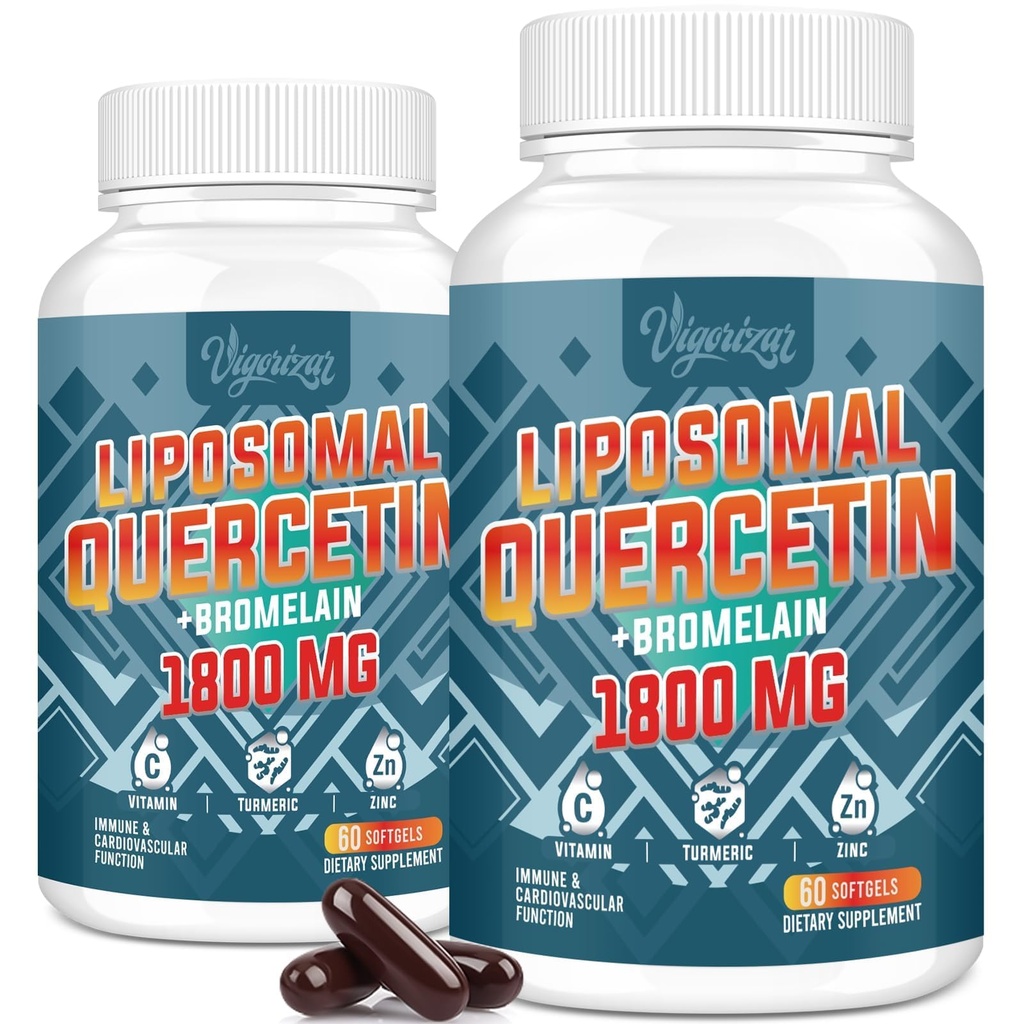 Querbetin lipozomal Fitozom, Querbetin cu Bromelain, Zinc & Vitamina C, Bioactive Physome Complex, 20X Absorbție superioară - 120 Softgels