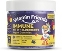 Vitamine Friends - Elderberry, Vitamina C Gummies - Sistem imunitar Vegan Booster Suplimente amestecate - Suport pentru sănătate w / Zinc Citrate & Vitamina D - Suport imunitar avansat - 30 zile de aprovizionare 