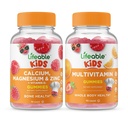 Calciu de viață Magneziu & Zinc Copii + Multivitamine Copii, Gume Bundle - mare Tasting, Suplimentul de vitamine, Gluten gratuit, OMG gratuit, Guma de mestecat
