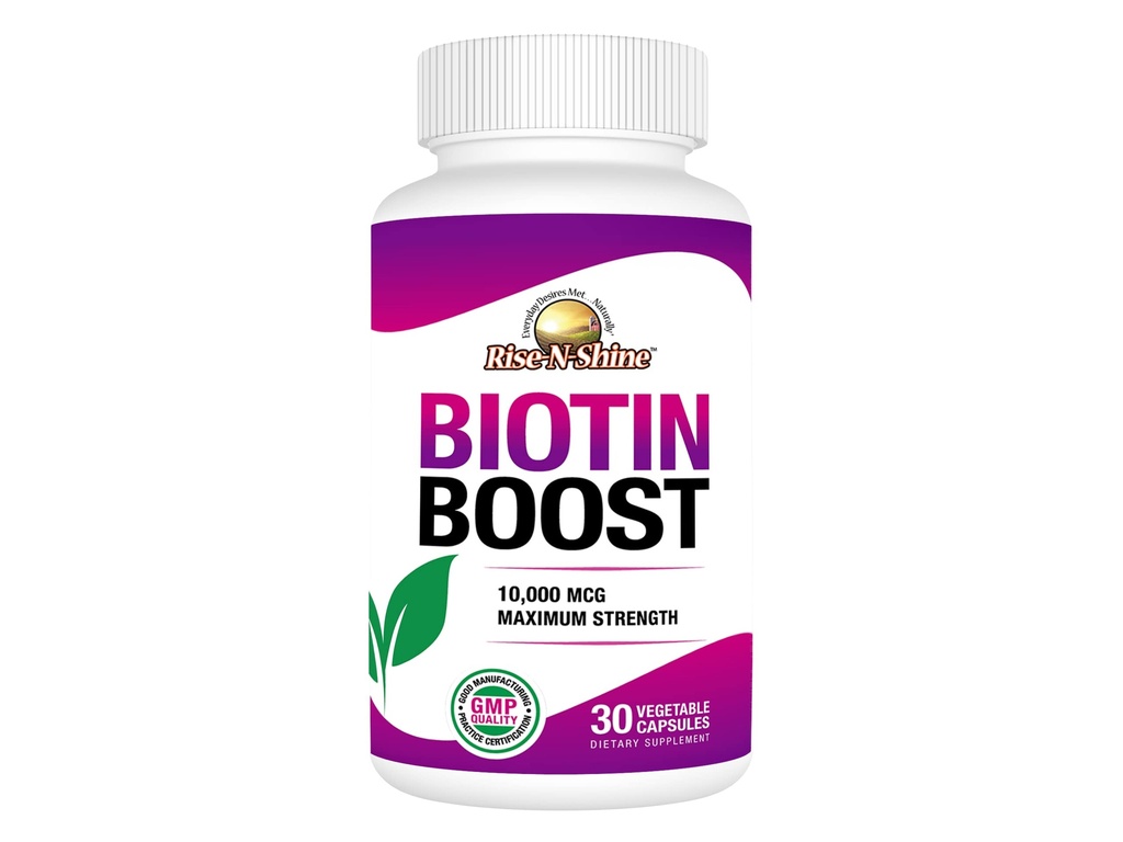 Creştere-N-Shine Biotin Boost 10.000 mcg Biotin 10000 mcg pentru a sprijini parul, piele, unghii şi Lashes 30 Conte