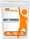 BulkSupplements.com MCT Pulbere - Trigliceride cu lanț mediu, de la MCT Ulei de cocos, MCT Pulbere de ulei - MCT Supliment pentru energie - Gluten gratuit, 10g per Serving, 250g (8,8 oz) (Pachet de 1)