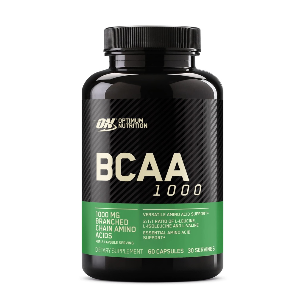 Optimum Nutriţie Capsule BCAA Instantizate, Keto Friendly Ramking Chain Amino Acidi esenţiali, 1000mg, 60 Conte