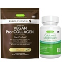 Vegan Vanilla Colagen Proteine Powder + Calciu & Magneziu Complex Bundle, Cuprinzător Bone Support, de Igennus