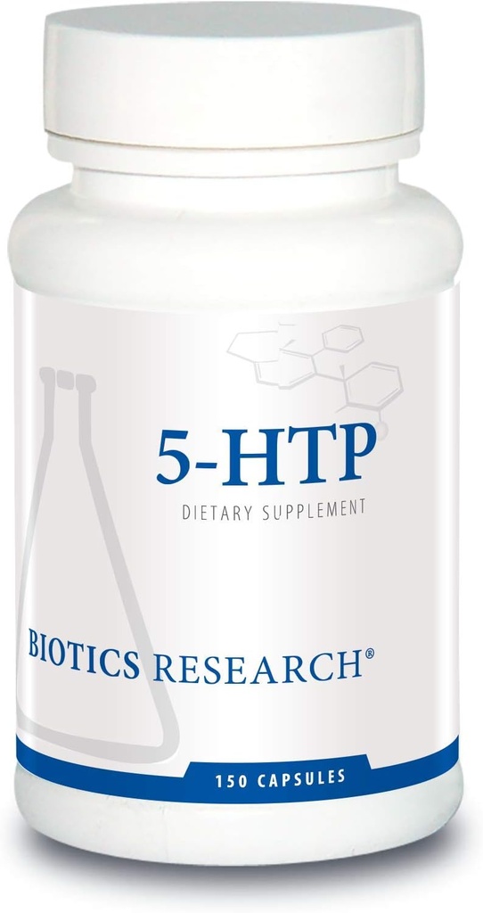 Biotics Research 5HTP 50mg 5HTP Brain Health Promovează Calm Relaxat Stare generală de spirit de bine, Serotonina Producţie, 150 Capsule