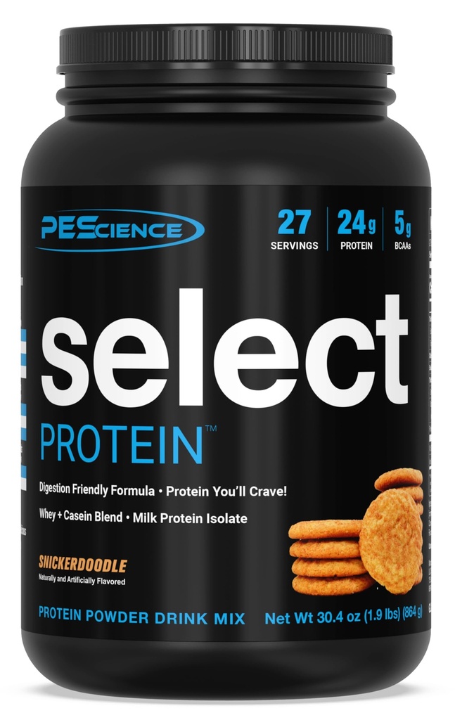 Pescience Select Pudră de proteine, Whey și Casein Blend, Pulbere de proteine curate pentru femei și bărbați, Calorie scăzut, Carb scăzut, Keto Friendly, Gluten gratuit - Snickerdoodle - 27 Serviri