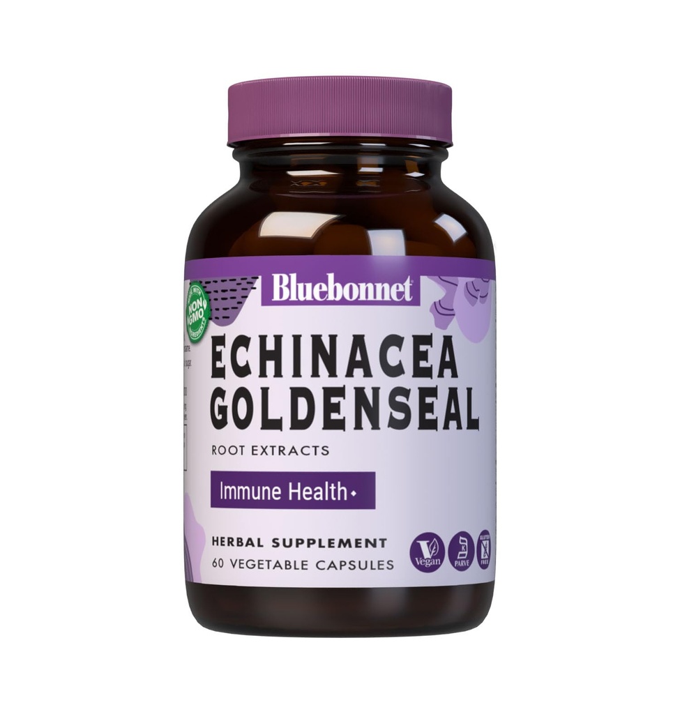 BlueBonnet Echinacea Goldenseal Root Extras Supliment, 60 Conte