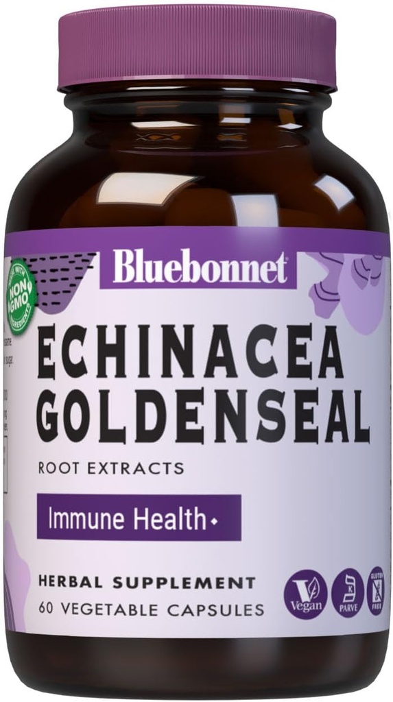 BlueBonnet Echinacea Goldenseal Root Extras Supliment, 60 Conte