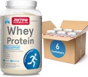 Jarrow Formulas Whey Proteina cu 18g de proteine, 3.8g de BCAAs, și glutamina, Supliment alimentar pentru funcția musculară & suport de recuperare, 32 oz pudra neflavorat, aproximativ 38 de zile de aprovizionare, 6 cutii