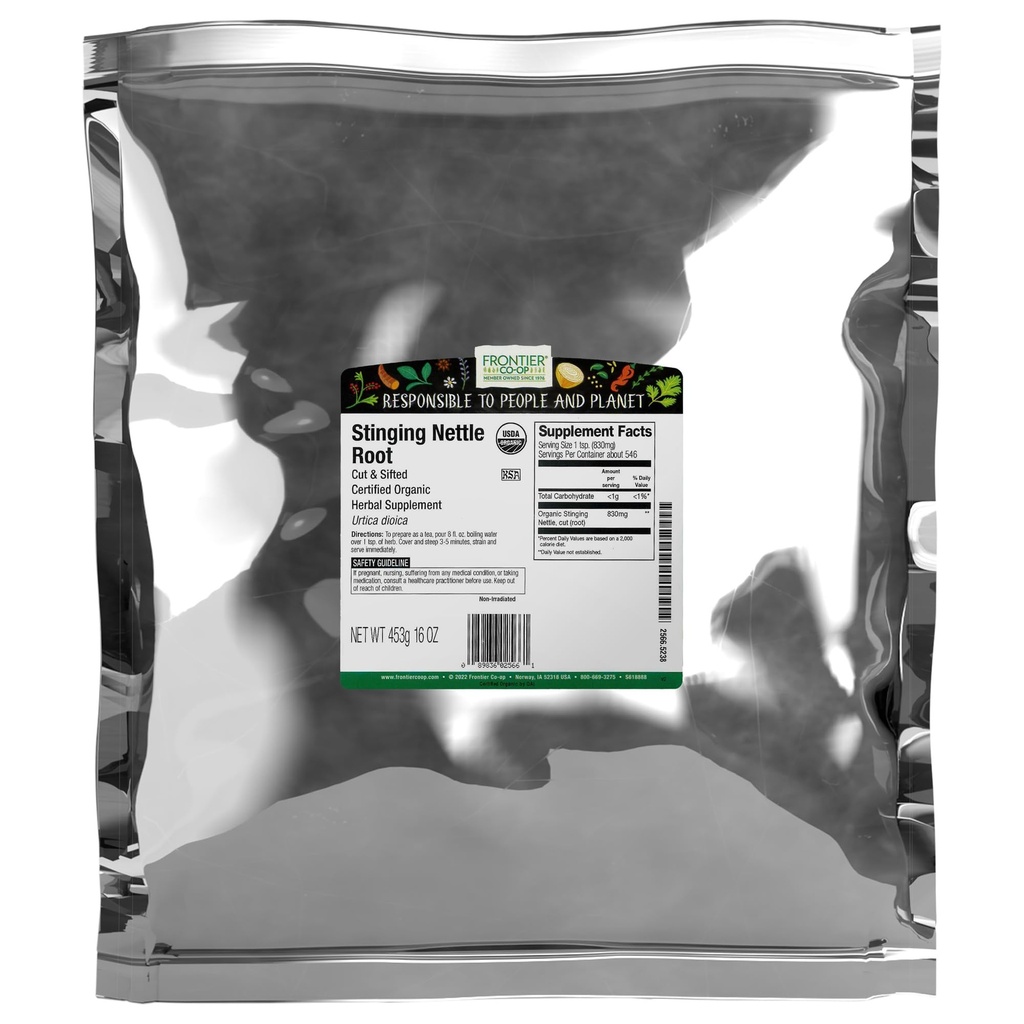 Frontier Co-op Organic Stinging Nettle Root, Cut and Sifted, Kosher 