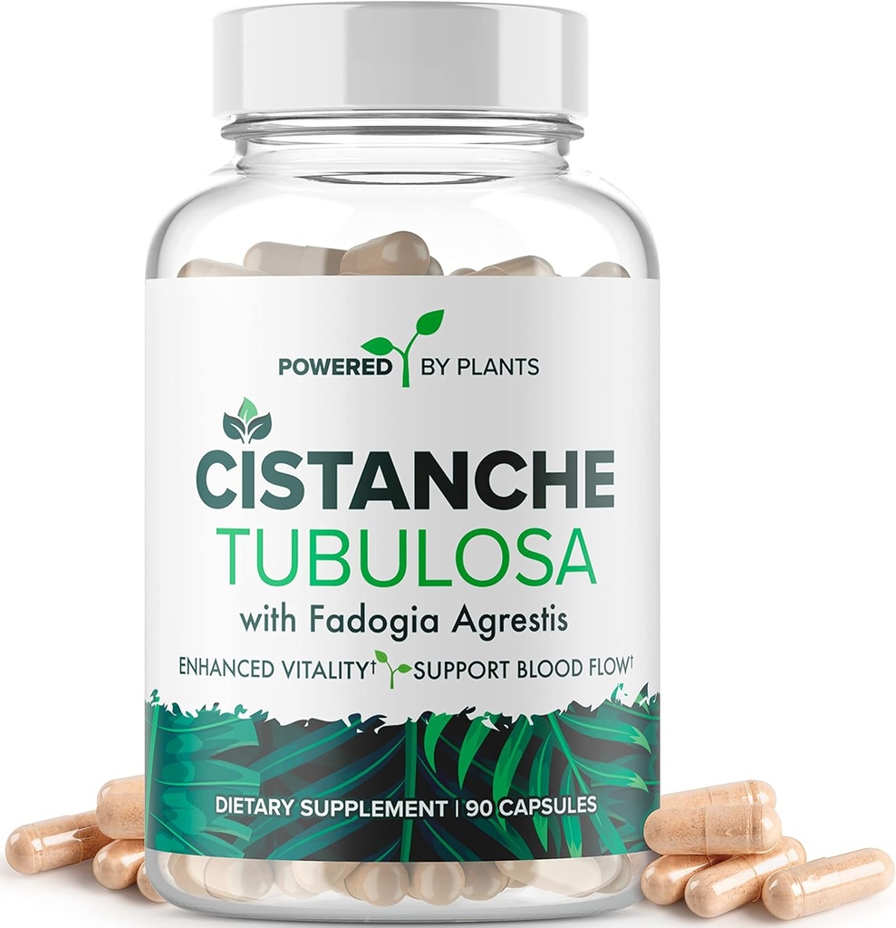 Cistanche Tubulosa cu Fadogia Agrestis - Promoveaza Vitalitatea - Suplimente naturale pentru barbati si femei cu bioperina de plante puternice X, 90 Serviri