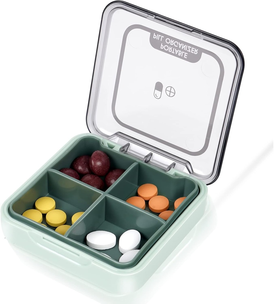 Daily Pill Organizator Vitamina Planner Portable Medicine Box, Compartimente de călătorie Pilulă Organizator cutie, Dovada de umiditate caz pilula mic pentru buzunar Purse Daily Pill Holder Container pentru medicamente Vitamina