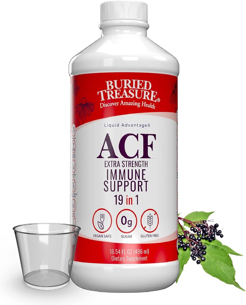 Treasure ingropat ACF suport imunitar de putere suplimentara, 16oz. cu Cupa doza, vitamine si plante aromatice, Imunitate dietetica Boost Supliment
