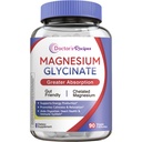 Retete de magneziu Suplimentul de glicinat de magneziu, Aminoacid Chelated, Non Buffed, Absorbție ridicată, Ușor pe stomac, Suport Calm, Oase, Inimă, Energie, Nervi, 90 capsule Vegan