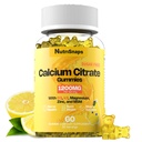 Citrat de calciu fără zahăr Gumries 1200 mg cu vitamina D3 K2, magneziu, zinc, MSM pentru bărbați și femei, oase, mușchi, suport imunitar, Absorbție finală Supliment de calciu, Vegan, 60 Conte