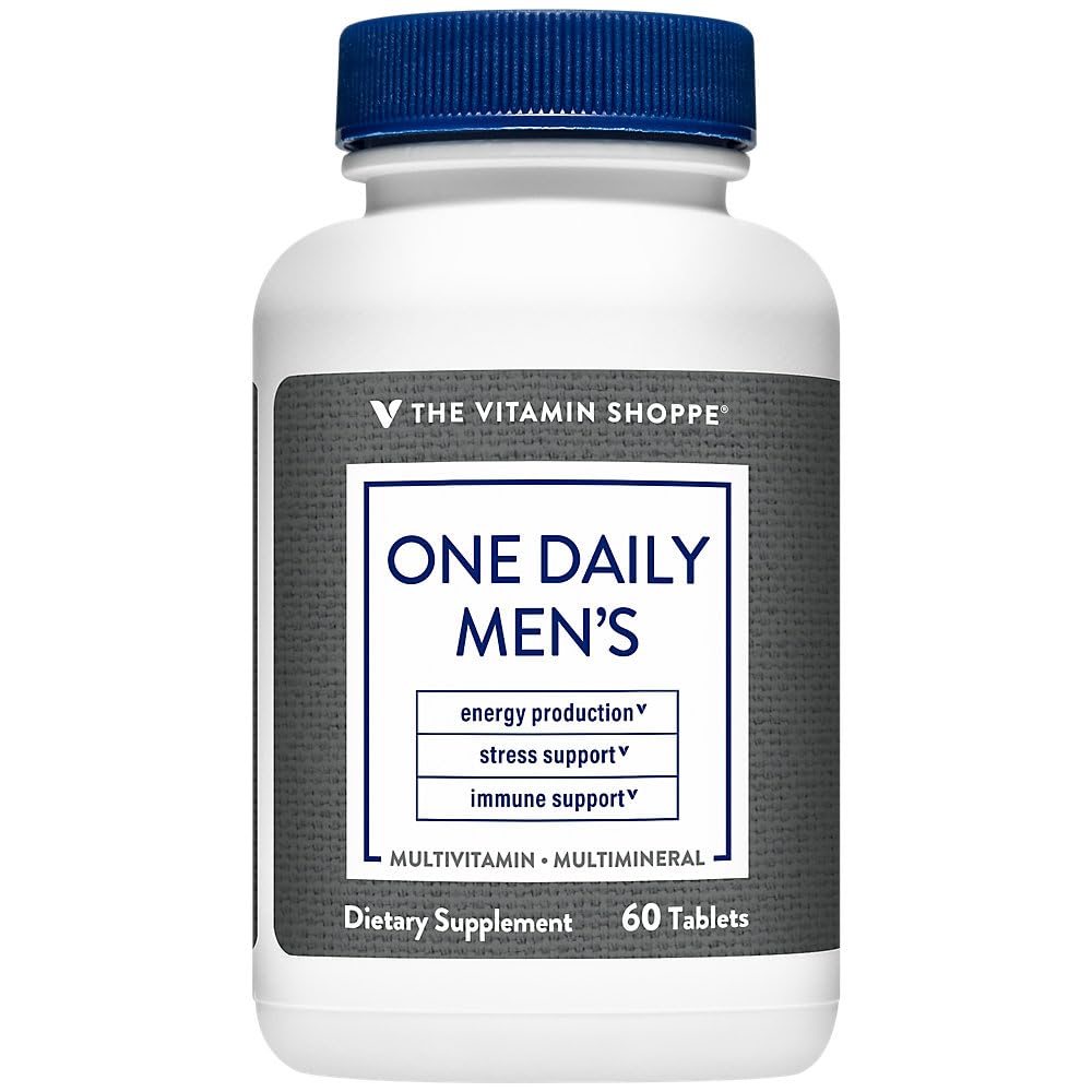Vitamina Shoppe One Daily Men's Multivitamine - Energy & Antioxidant Blend, Daily Multi-Mineral Supplement for Optimal Men's Health, Gluten & Dairy Free (60 comprimate)