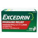Excedrin Migrene Relief Caplete pentru a Allevia simptomele Migrene - 200 Conte