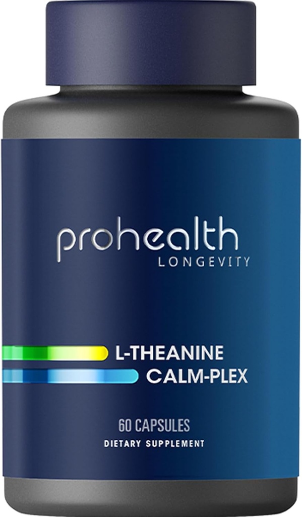 ProHealth L- Theanin Calm-Plex cu GABA şi 5-HTP (Suntheanină) (100 mg, 60 capsule medii)