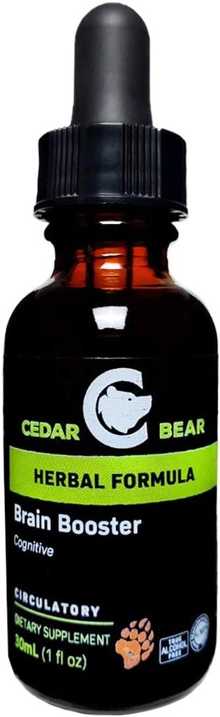 Cedar Bear Brain Booster un supliment de plante lichide Acesta este un suport de memorie generală și vitalitate 1 Fl Oz
