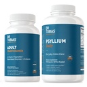 Dr. Tobias Adult Multivitamine & Psyllium Daily Supports Energy, Imunity & Healthy Bowel Movements with 42 Fruits & Vegatables, Psllium Husk, Bentonite Clay, Flaxseed & Natural Ingredients