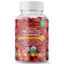 Plant.O Gume probiotice organice pentru femei, bărbaţi şi copii [5 miliarde CFU USDA Certified] Ajutor pentru susţinere Digestion, Blooting, Constipaţie & Sistem imunitar, Aroma de căpşuni, 30 Probiotice masticabile