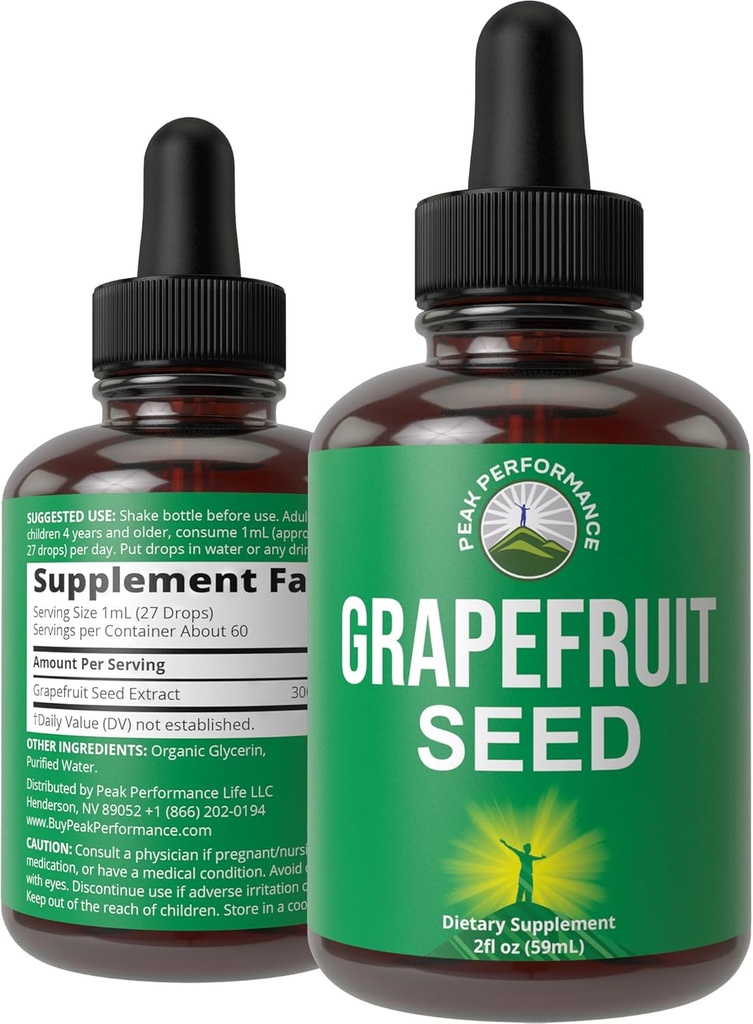 Seminte de grapefruit extract lichid picături Supliment. Vegan GSE extract de semințe de grapefruit pentru femei și bărbați. Zero zahăr, non Bitter. pentru suport imun, digestiv. Ulei fără gluten. Luaţi oral