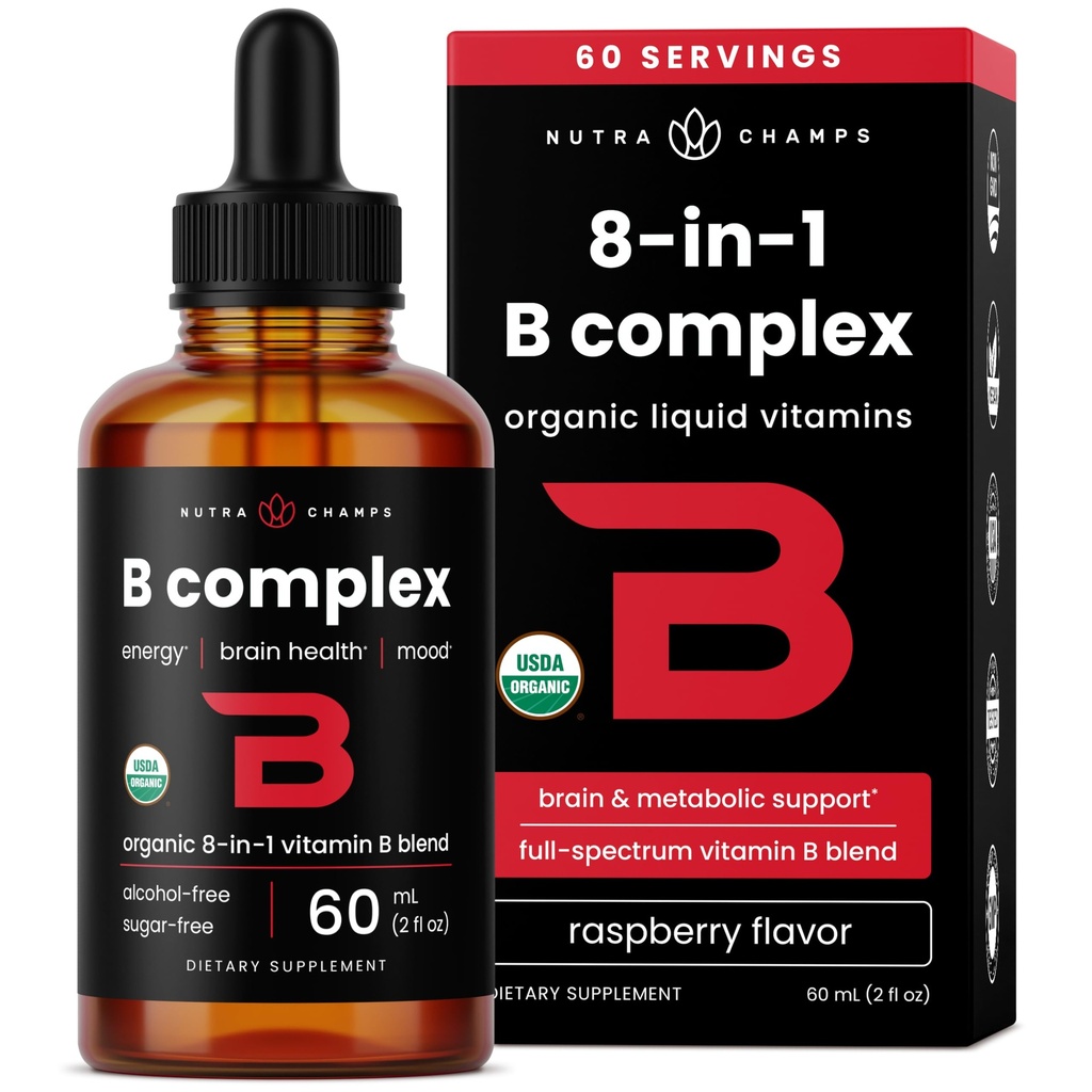 USDA Organic Vitamina B Drops lichid complex 
