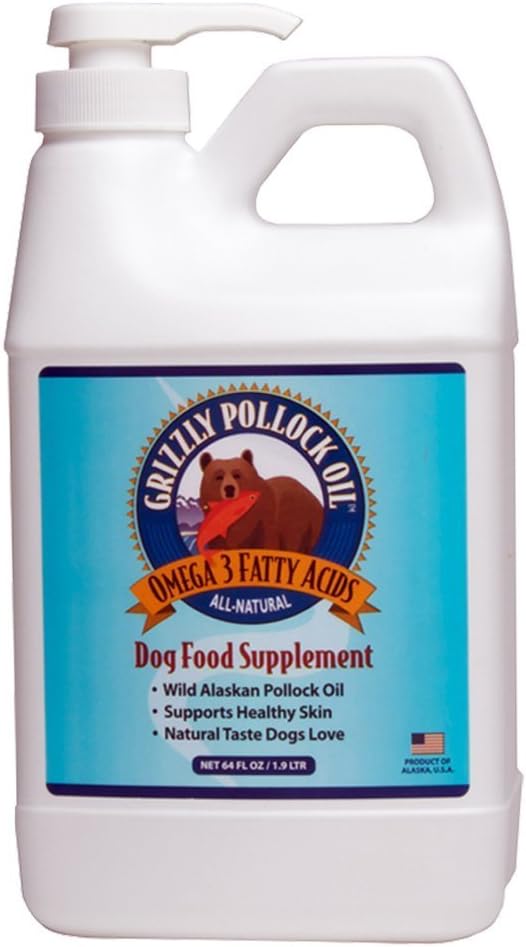 Grizzly Pollock Oil Dog Supliment alimentar, 64 Ounce