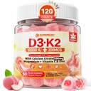 Vitamina D3 K2 Gumiile umplute 5000 UI / 10000 UI cu 500 mg calciu + K2 (MK-7) 200mcg, magneziu, vitamina C & Zinc, extra Putere - Absorbenta finala pentru os Muşchii, Vegan -- Ambalaj de 2