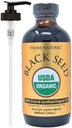 PRIME NATURAL Organic Black Seed Oil 16oz - Cold Presated Unrefined High Thymochinone 1,7% USDA Certified - Turkish Origin Pottent Nigella Sativa lichid - Vegan Omega 3 6 9, Antioxidant