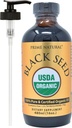 PRIME NATURAL Organic Black Seed Oil 16oz - Cold Pressed Unrefined High Thymoquinone 1.7% USDA Certified - Turkish Origin Potent Nigella Sativa Liquid - Vegan Omega 3 6 9, Antioxidant