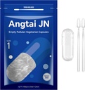 Capsule goale dimensiune 1 - clar capsule vegetariene umplut (număr 100) Dimensiune 1 Capsule pululane goale cu două linguri Micro Lab,- Capsule vegetale Capace goale pentru DIY propriile suplimente