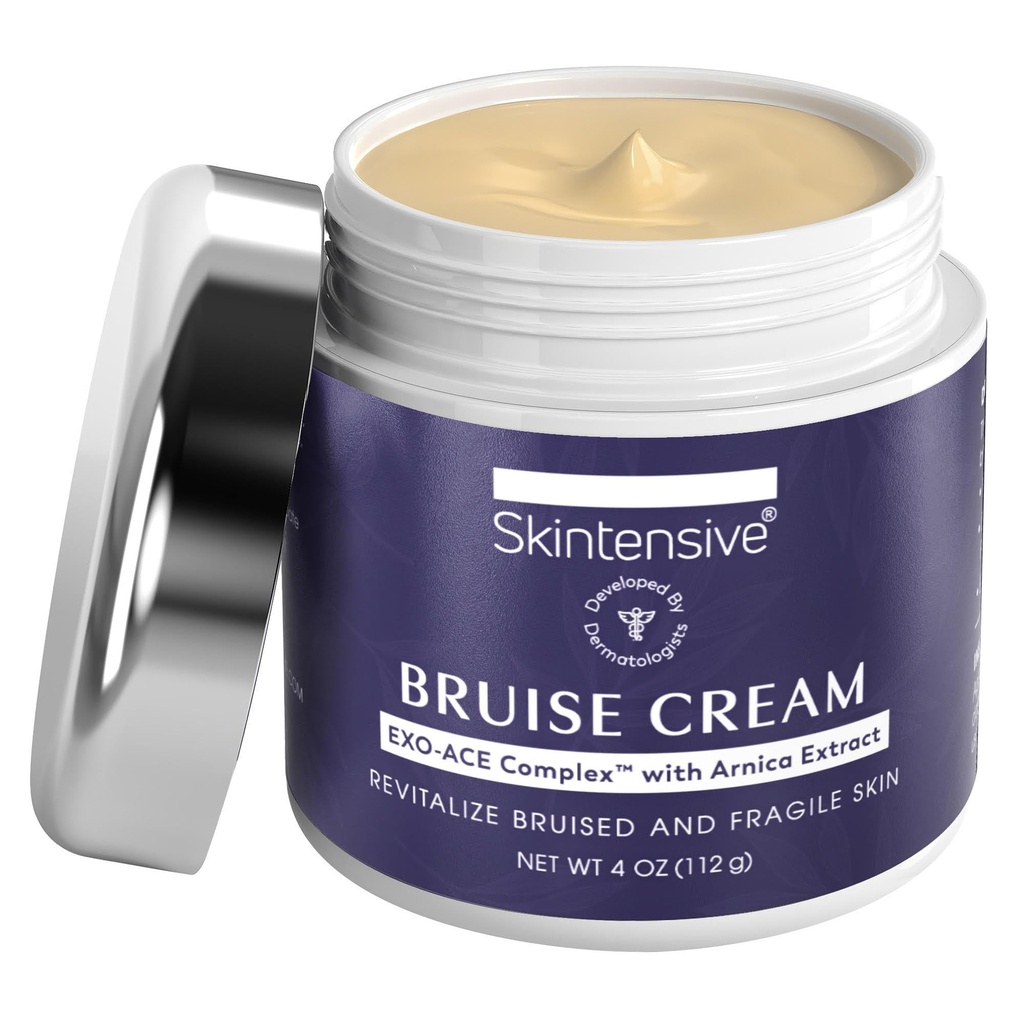 SKINTENSIV Arnica Bruise Cream pentru piele subțire - hidratare, vitamina K C și E, Reînnoirea pielii, 4 Oz