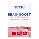 BrainMD Dr Amen Brain Boost On The Go - 10 Pachete, Berry Flavor - Nootropic Drink Powder, Promovează Focus, Clarity & Mental Energy - Cafeina gratuit, Gluten gratuit - 10 Serviri