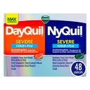 VICKS DayQuil & NyQuil SEVERE Co-Pack, Rece & Medicina gripa, Relief puternic pentru dureri de cap, Febră, Sore gât, dureri minore, congestie, Sinus presiune, nas Stuffy, și tuse, 48 LiquiCaps