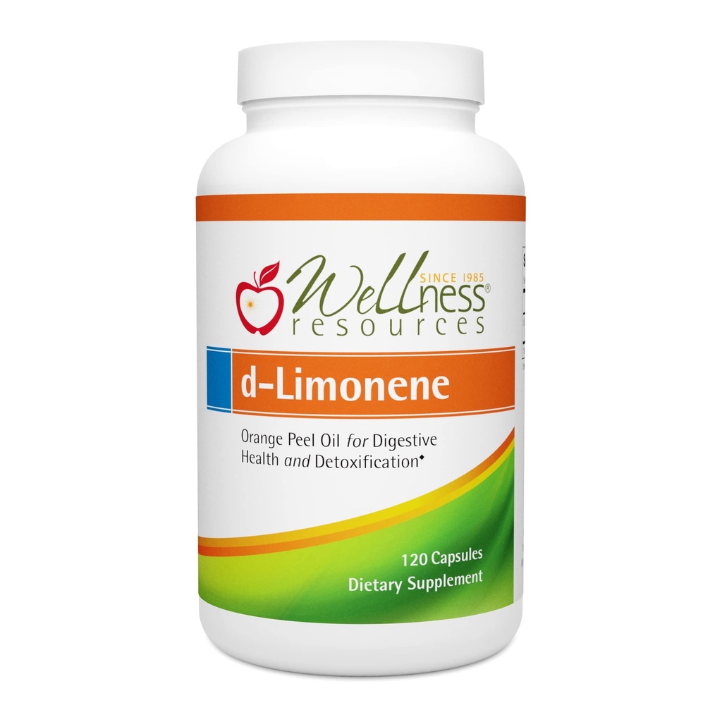 Wellness Resurse Capsule de mare potenta d-Limonen 1000mg, 120 capsule - Peel extract portocaliu pentru sanatate digestiva, arsuri la stomac, Reflux acid, Detoxifiere