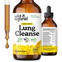 Wild & Organic Lung Cleanse Detox Tinctură - Mullein picături pentru plămâni - Herbal Mullein Extract Supliment - Vegan, Picături fără alcool - 4 fl oz