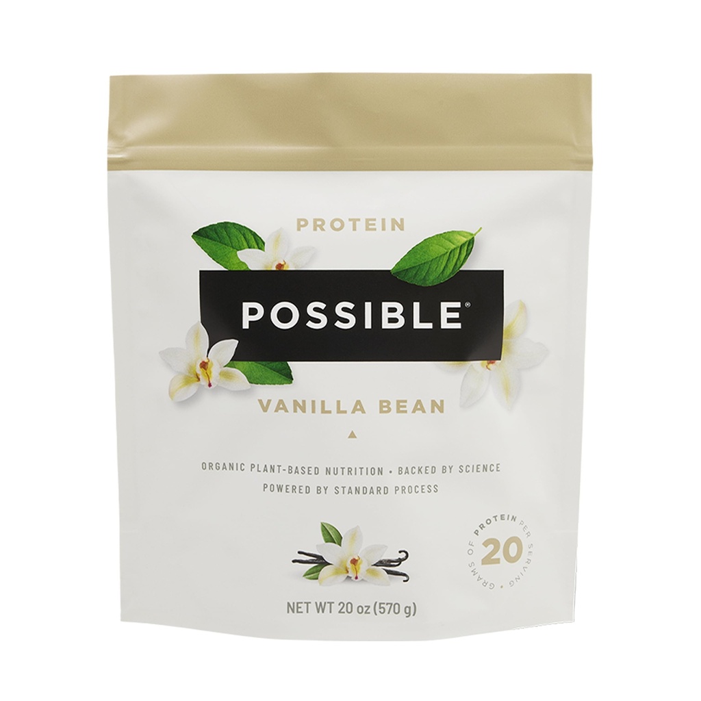 Pudră de proteine Vanilie Bean - 20 g de Vegan, amestec de proteine pe bază de plante - non-GMO, non-Gairy, gluten-Free - 3,5g de BCAAs - 9 Aminoacidi esențiali - 15 zile de aprovizionare - 1 sac, 15 serviri