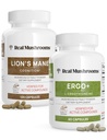 Ergotioneneina (60ct) și Lions Mane (120ct) Bundle with Shiitake and Oyster Mushroom extracts - Longevity and Cognition - Vegan, Gluten Free, Non-GMO