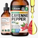 BIO KRAUTTER Cayenne Pepper Extract lichid - Pur Capsaicina Extract - lichid ardei iute picături pentru suport digestiv - zahăr și alcool gratuit 4 Fl.Oz.