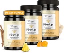 Înaripat Wellness Rise Up, Energie & Focus Gumies pentru femei - Daily Brain Boost Gummy Supliment cu Cafeina Naturală, Ashwagandha, B12, Nootrops Alpha-GPC & Lion
